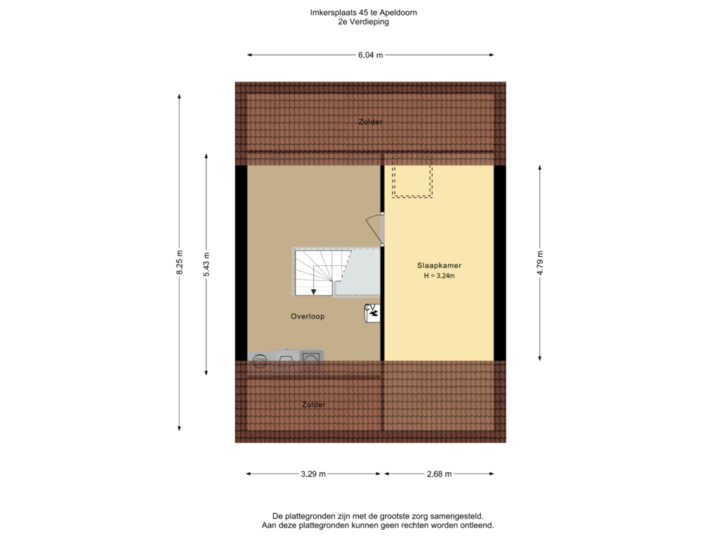 Bekijk plattegrond van 2e Verdieping van Imkersplaats 45