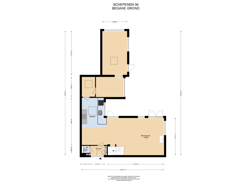 Bekijk plattegrond van Begane grond van Schepenen 56