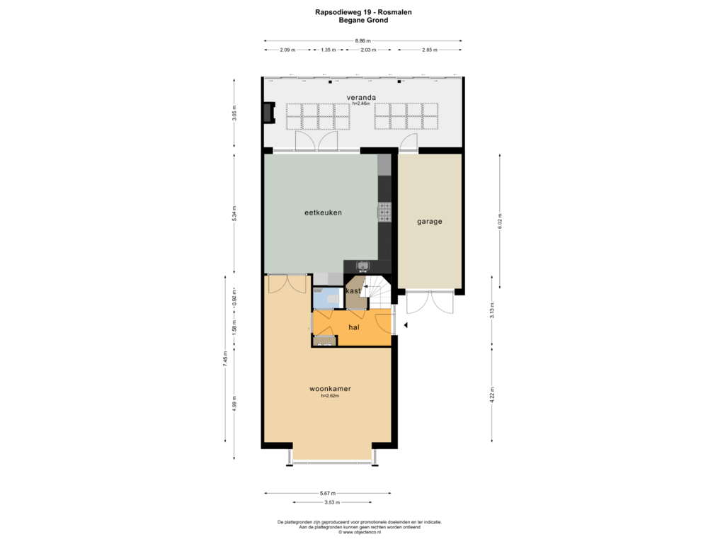 Bekijk plattegrond van BEGANE GROND van Rapsodieweg 19