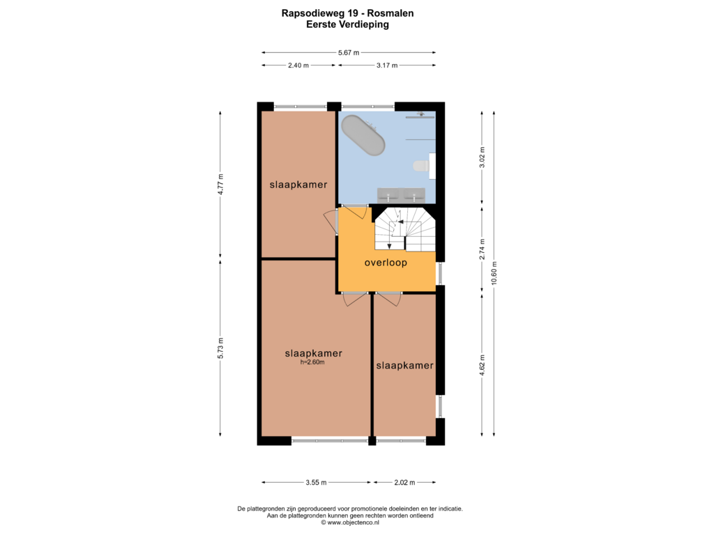 Bekijk plattegrond van EERSTE VERDIEPING van Rapsodieweg 19