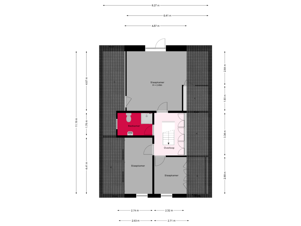 Bekijk plattegrond van 1e verdieping van Terborgseweg 59