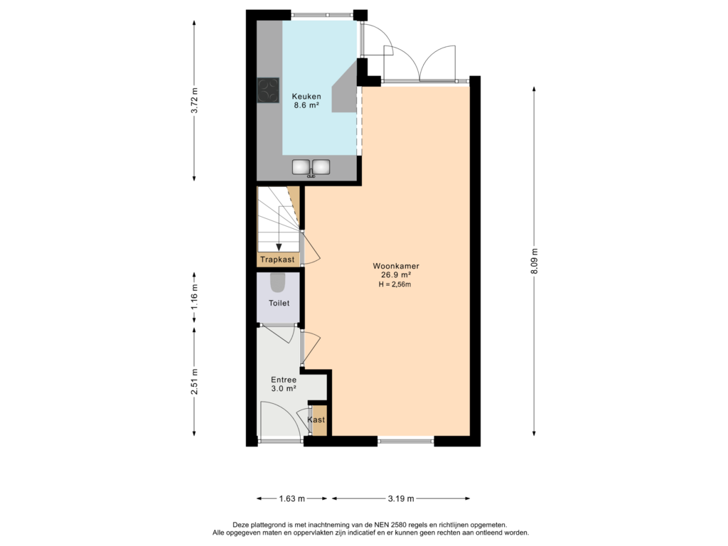 Bekijk plattegrond van Begane grond van Dr. A. Brediusstraat 19