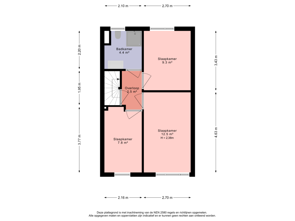 Bekijk plattegrond van 1e verdieping van Dr. A. Brediusstraat 19