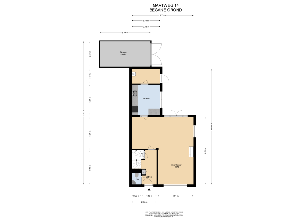 Bekijk plattegrond van Begane grond van Maatweg 14