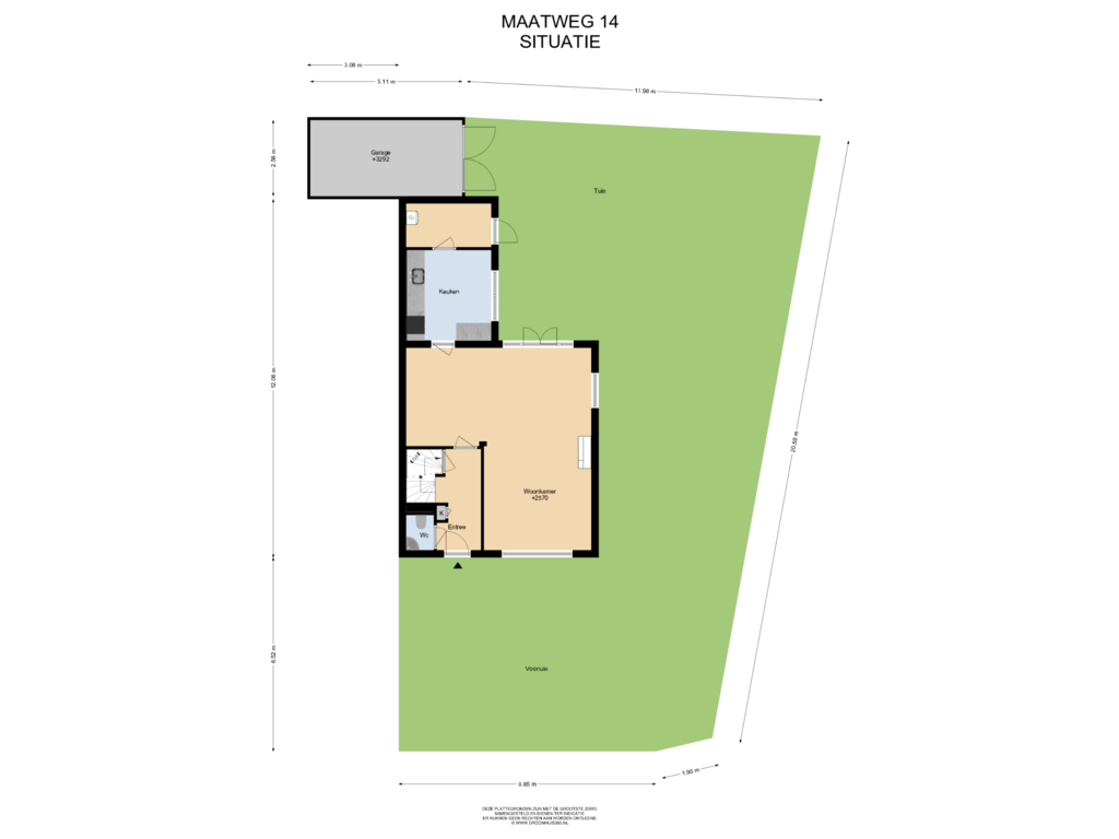 Bekijk plattegrond van Situatie van Maatweg 14