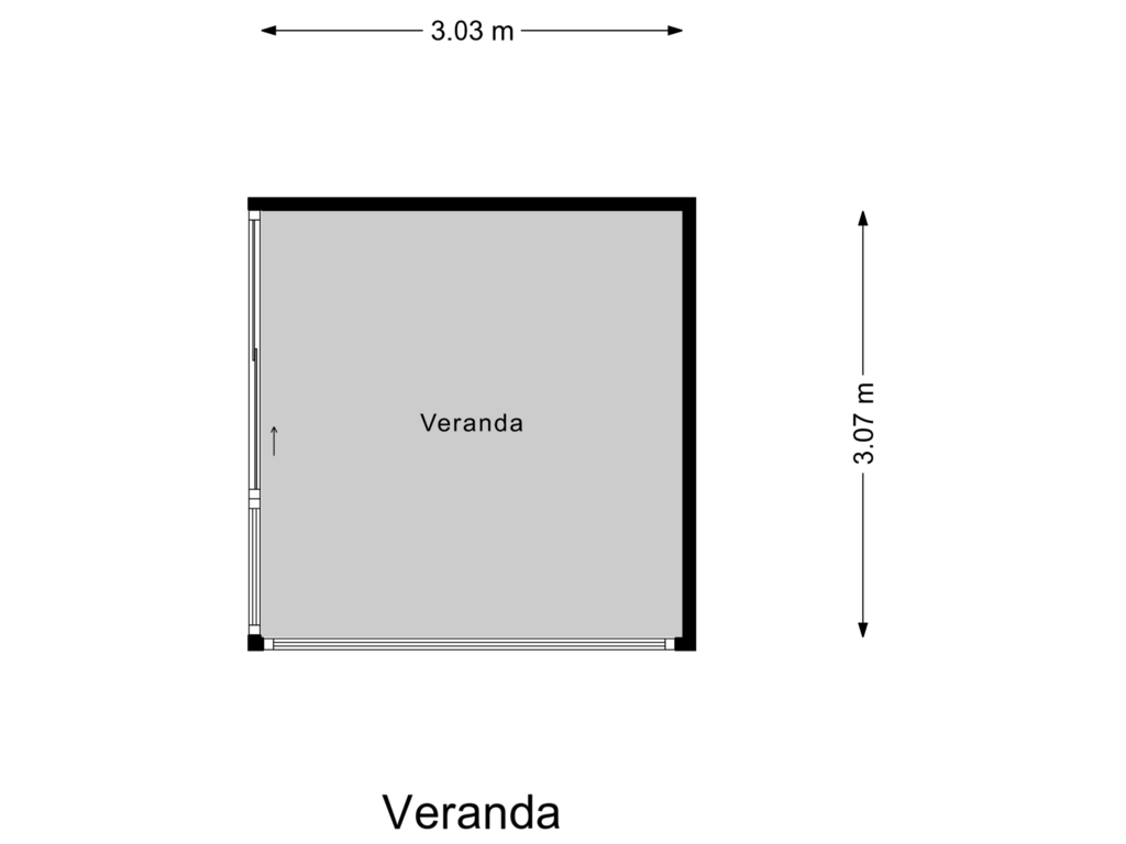 View floorplan of Veranda of Johan Jongkindstraat 77