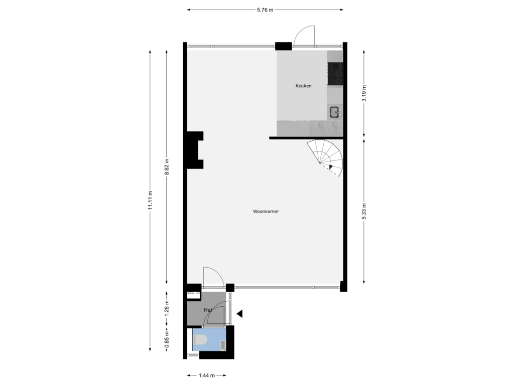 View floorplan of Begane Grond of Klaverblad 55