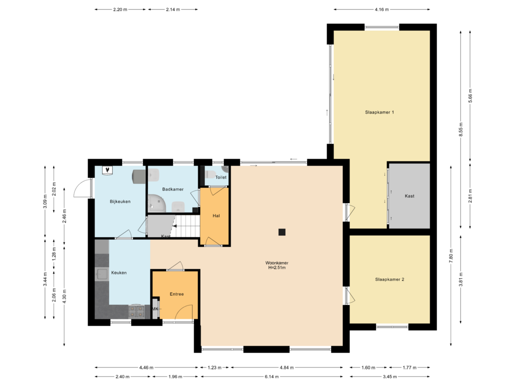 View floorplan of Begane grond of Kruisweg 1191