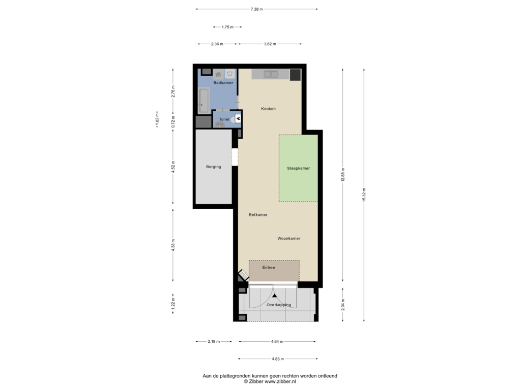 View floorplan of Begane Grond of Rembrandtstraat 44-A