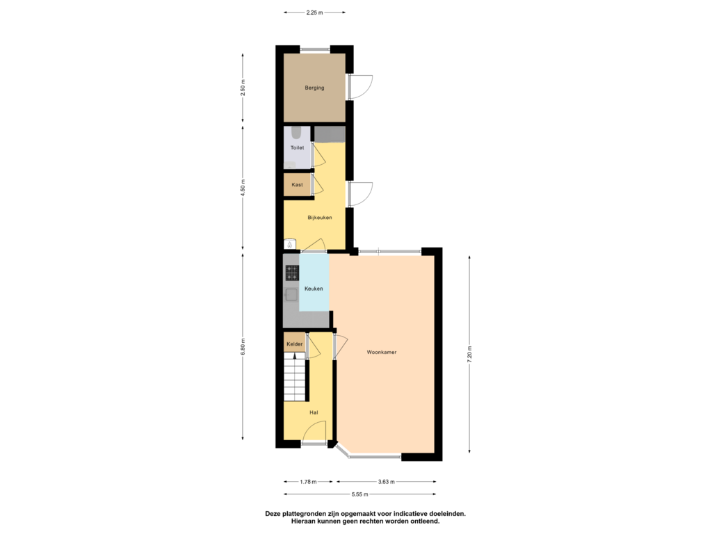 View floorplan of Begane grond of W. M. Oppedijkstraat 1