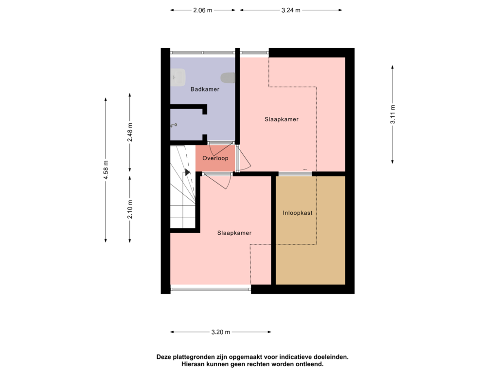 View floorplan of Verdieping of W. M. Oppedijkstraat 1