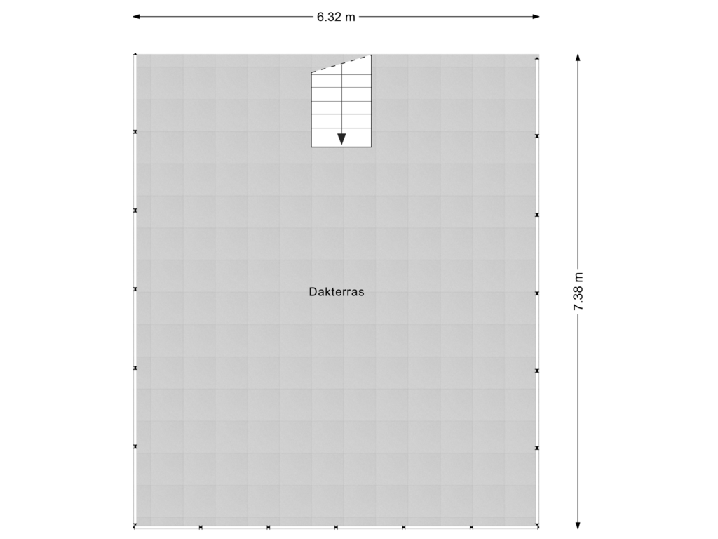 View floorplan of Dakterras of Kardinaal van Rossumstraat 96