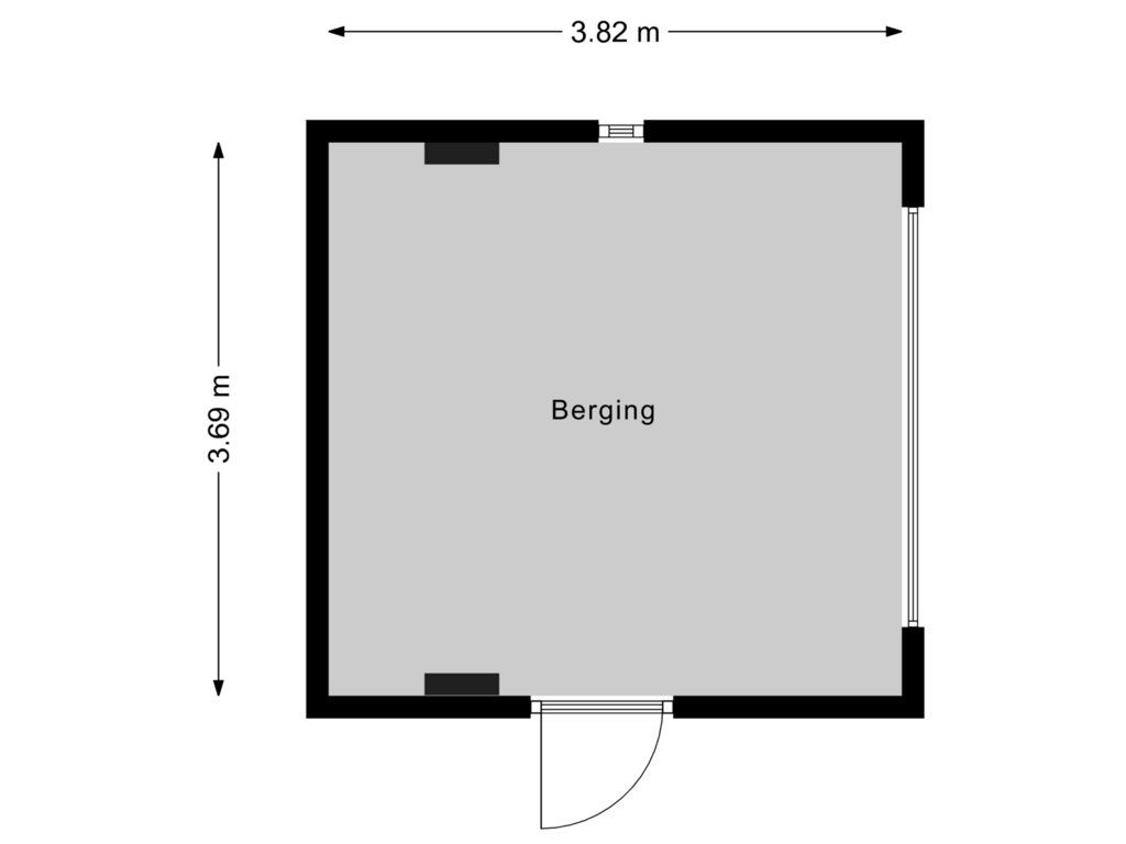 View floorplan of Berging of Kardinaal van Rossumstraat 96