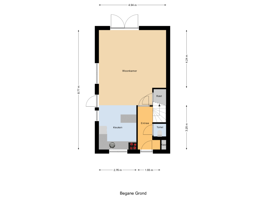 View floorplan of Begane Grond of Binnendijk 2-043