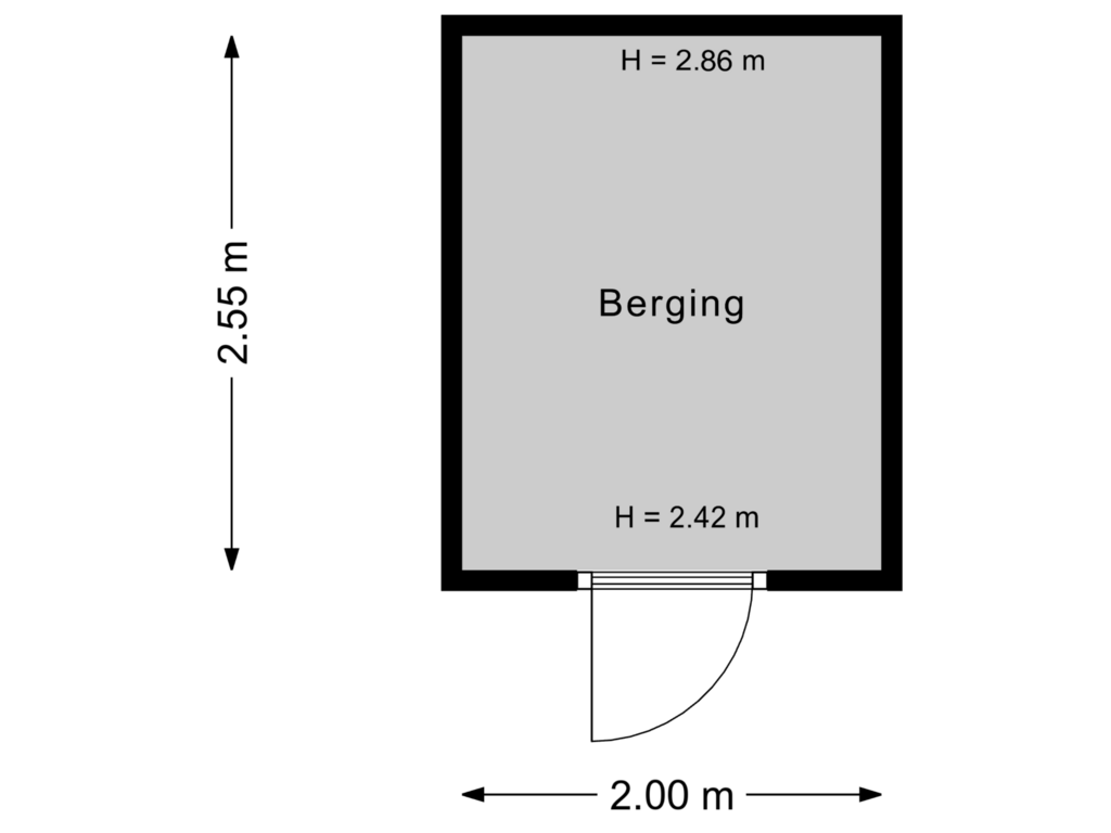 View floorplan of Berging of Hofcampweg 15