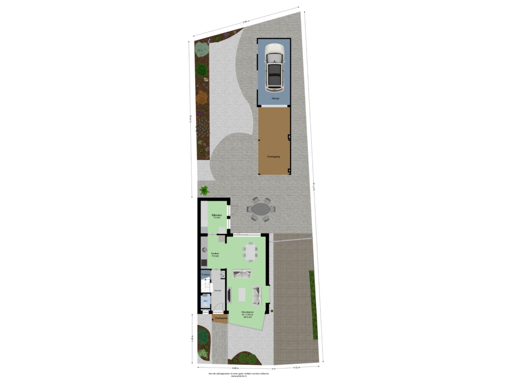 Bekijk plattegrond van Begane Grond Met Kavel van Boekeloseweg 49