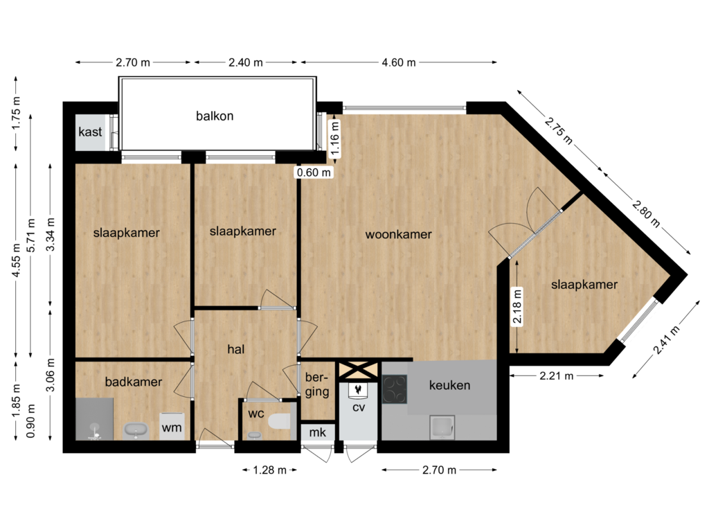 Bekijk plattegrond van Appartement van Blijdestein 66