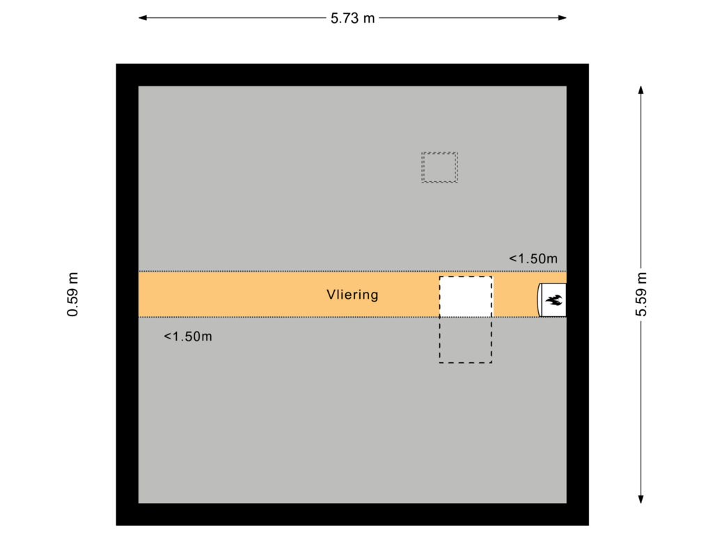 View floorplan of Tweede verdieping of Aalbrecht van Beijerenstraat 57