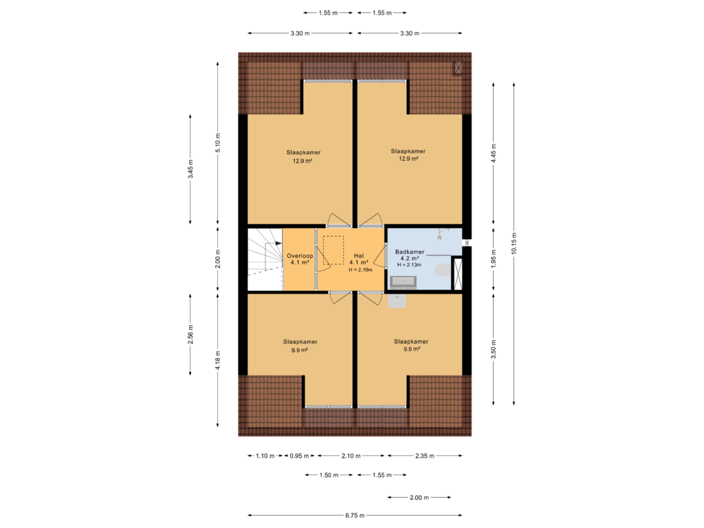 Bekijk plattegrond van 1e verdieping van Jan de Wittstraat 15