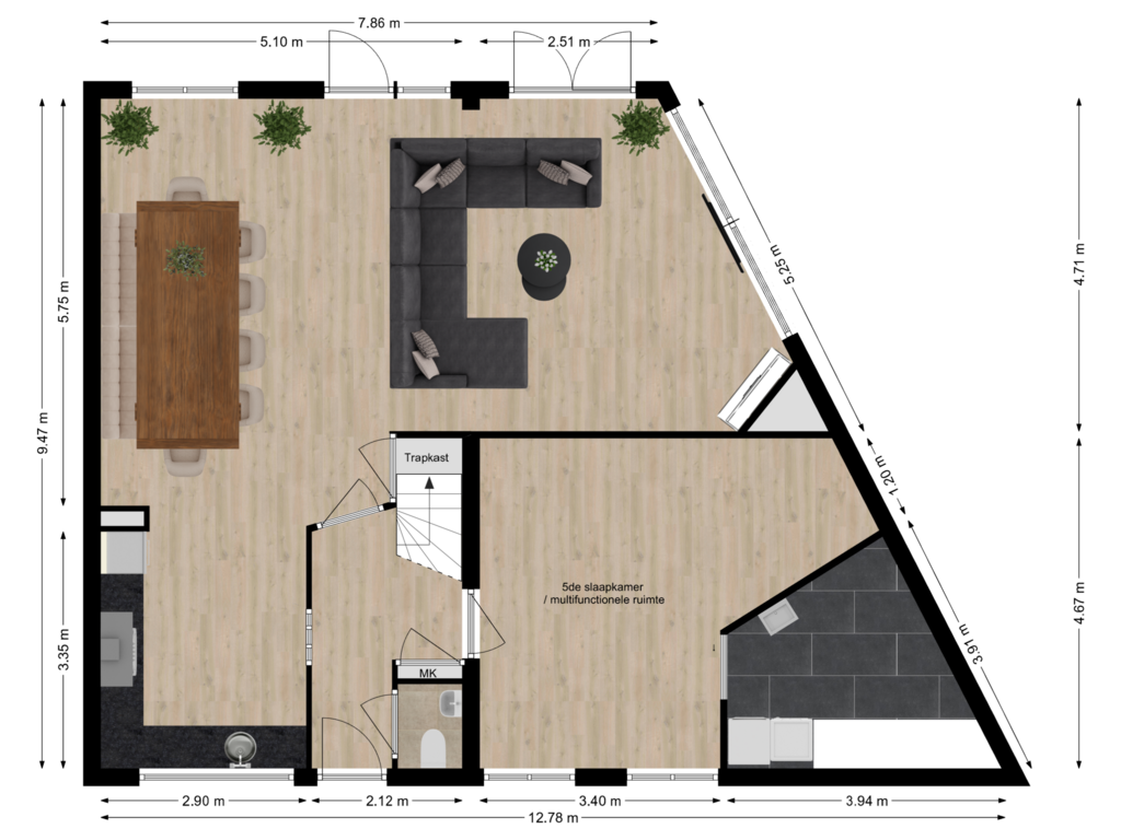 Bekijk plattegrond van Begane grond van Kraal 68