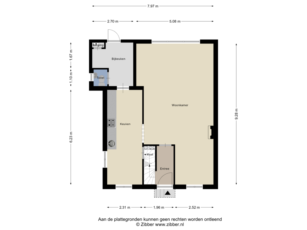 Bekijk plattegrond van Begane grond van Vliertwijksestraat 23