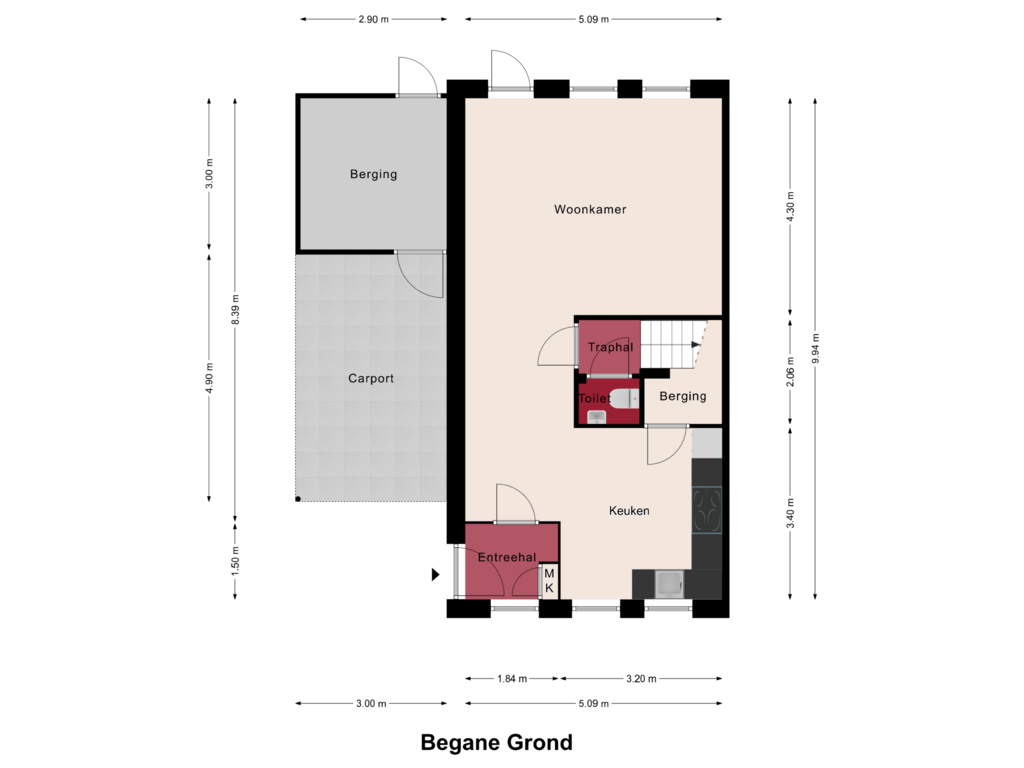 View floorplan of Begane Grond of Eigen Erf 11