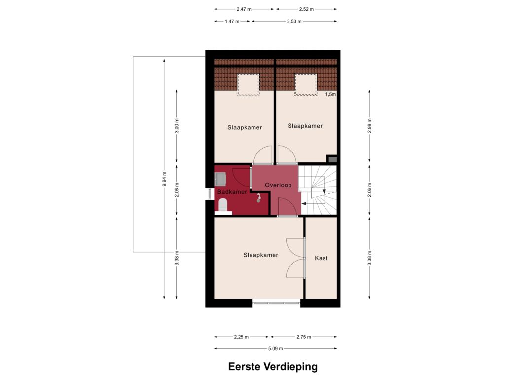 View floorplan of Eerste Verdieping of Eigen Erf 11