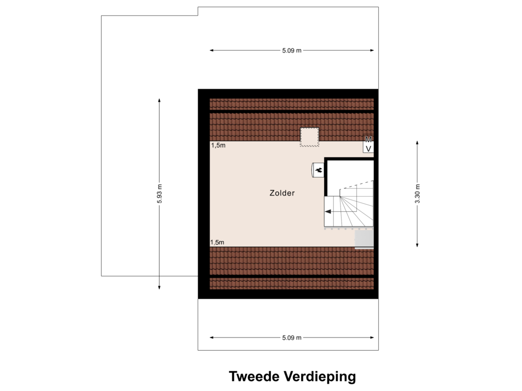 View floorplan of Tweede Verdieping of Eigen Erf 11