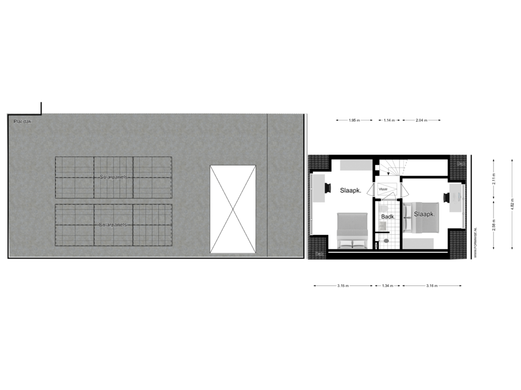 View floorplan of 1e VERDIEPING of Dominee Bleekerhof 39