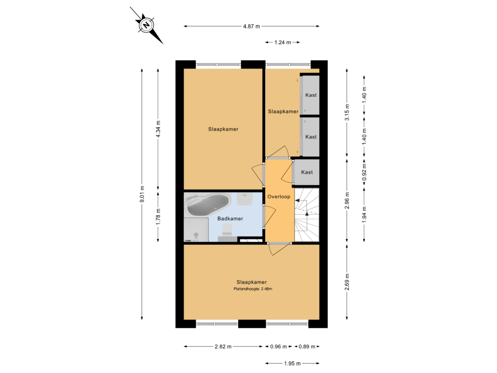 Bekijk plattegrond van 1e verdieping van Stadsmolen 161