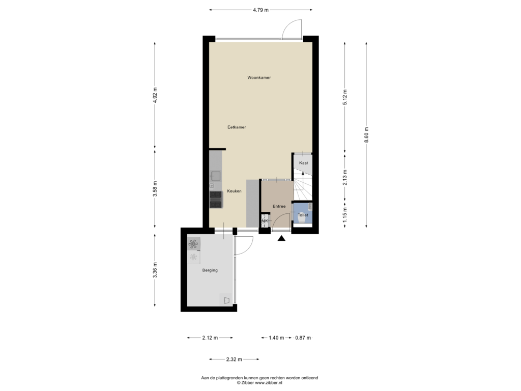 Bekijk plattegrond van Begane grond van Schoenerstraat 19