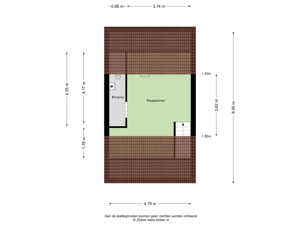 Bekijk plattegrond van Tweede Verdieping van Schoenerstraat 19