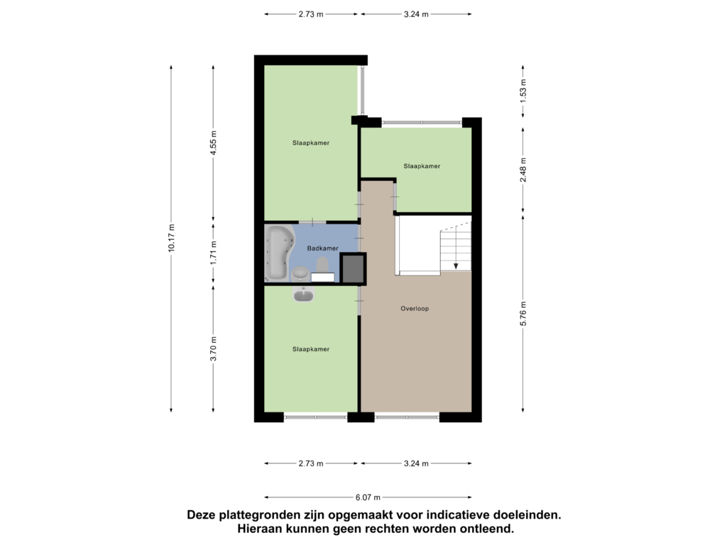 View floorplan of Eerste verdieping of Schoolstraat 57