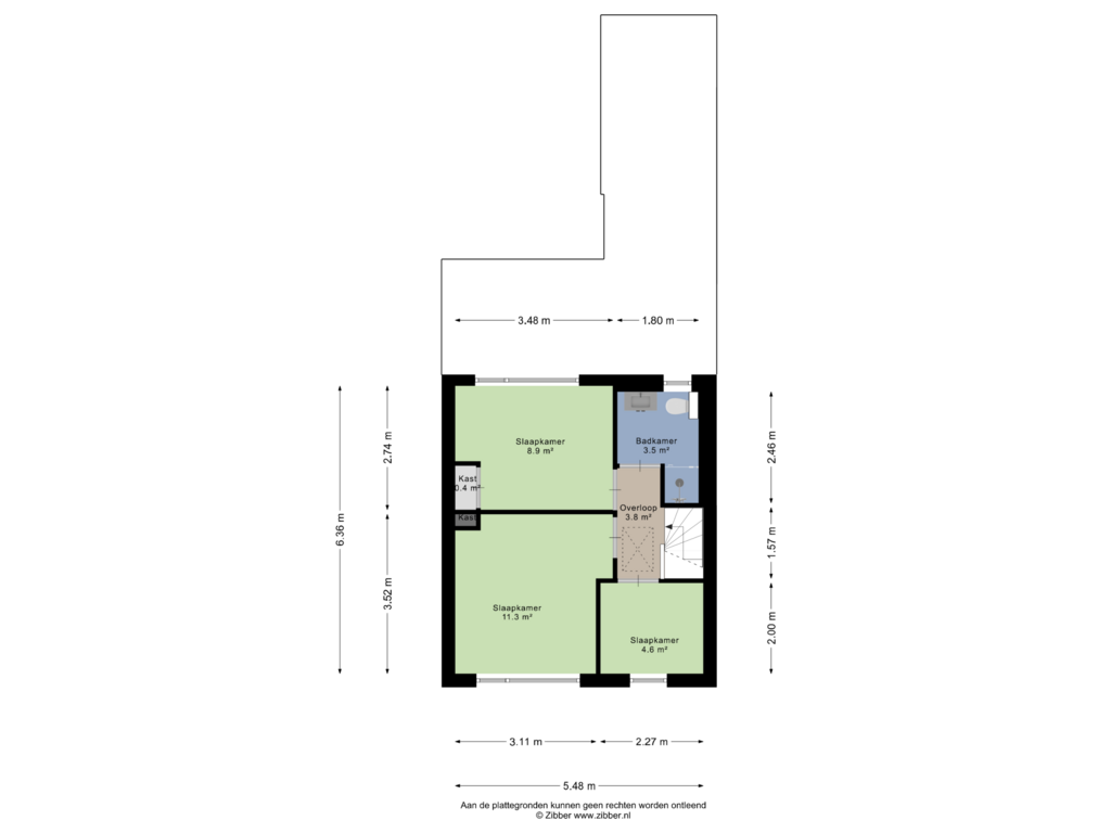 Bekijk plattegrond van Eerste verdieping van Paulus Potterstraat 21