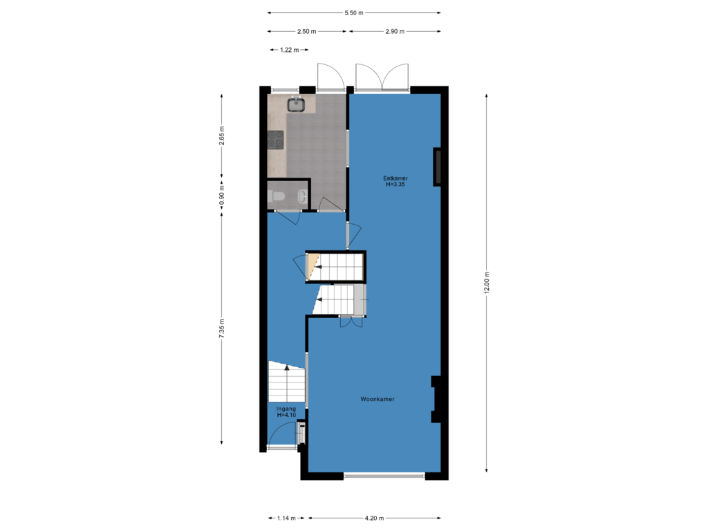 Bekijk plattegrond van Begane grond van Blekerssingel 21