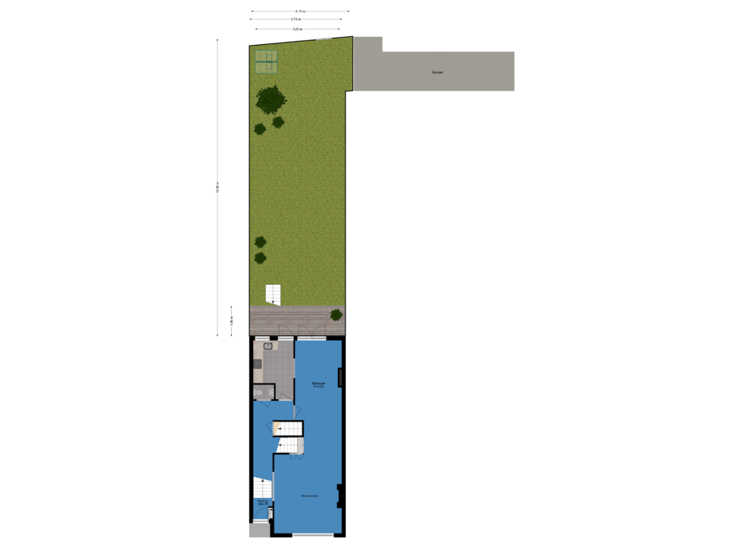 Bekijk plattegrond van Tuin van Blekerssingel 21