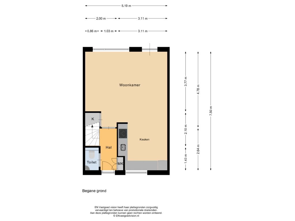 Bekijk plattegrond van Begane grond van Weegbree 6