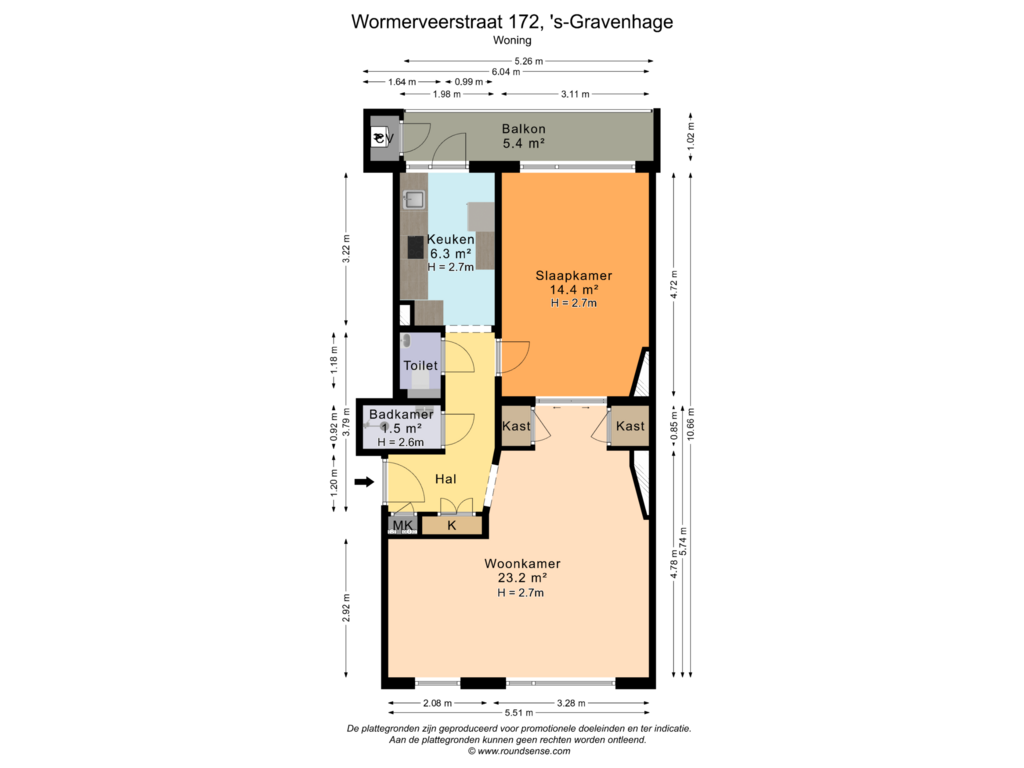 Bekijk plattegrond van Woning van Wormerveerstraat 172