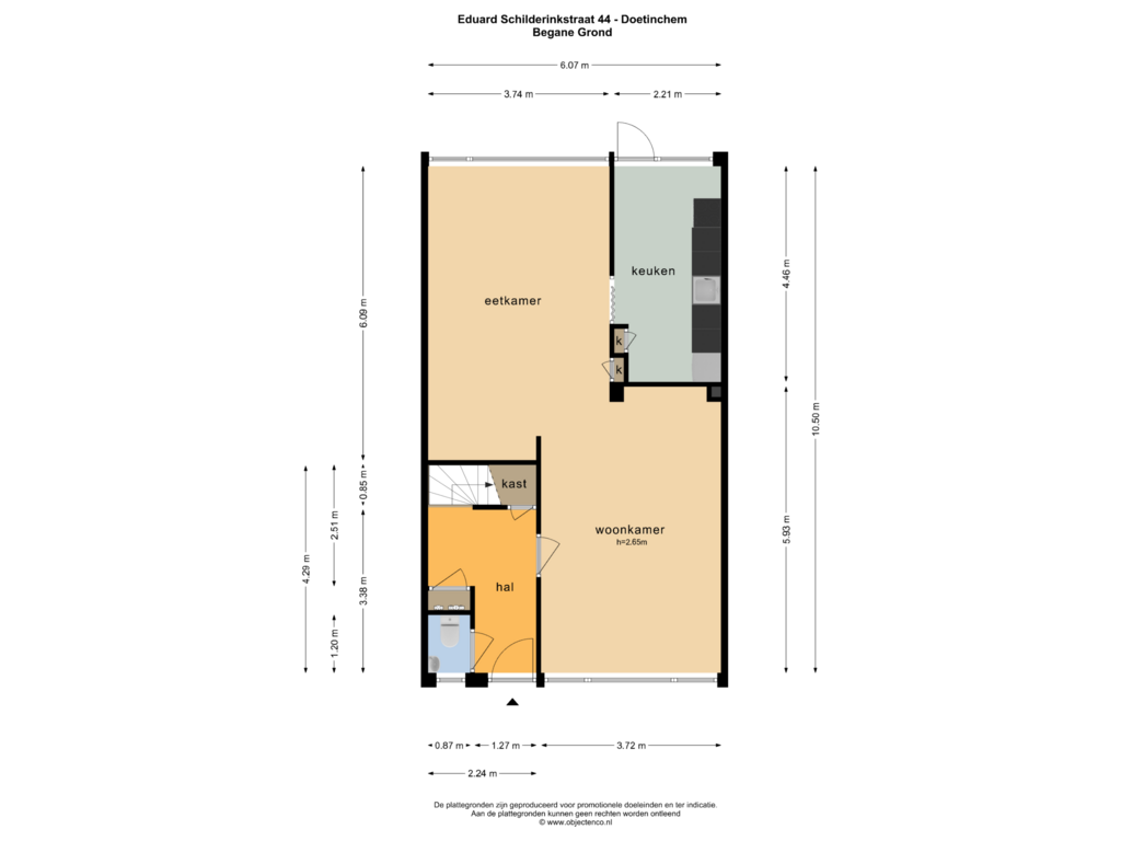 Bekijk plattegrond van BEGANE GROND van Eduard Schilderinkstraat 44