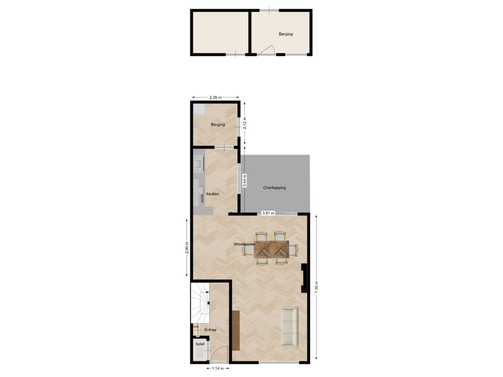 Bekijk plattegrond van Begane grond van Willemstraat 24