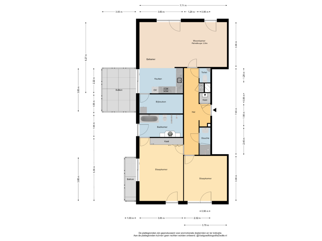 View floorplan of Appartement of Goudplevierstraat 130