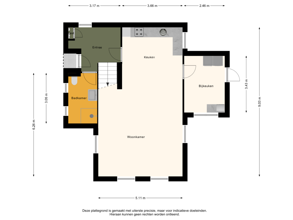 Bekijk plattegrond van Begane Grond van Smidstraat 13