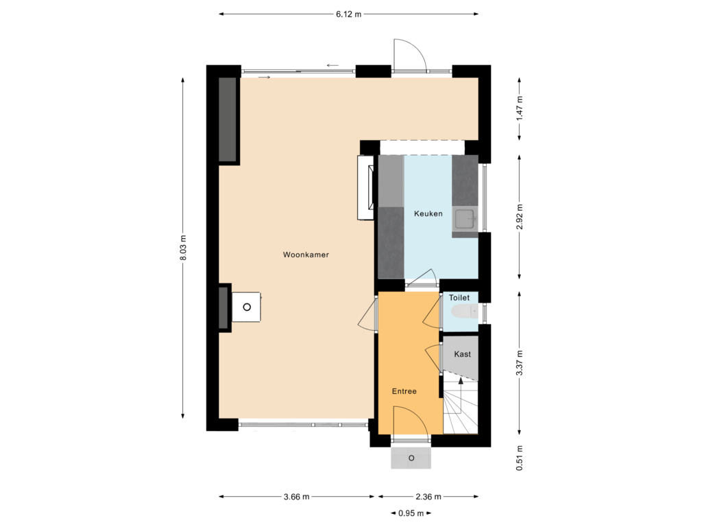 Bekijk plattegrond van Begane grond van Plutostraat 27