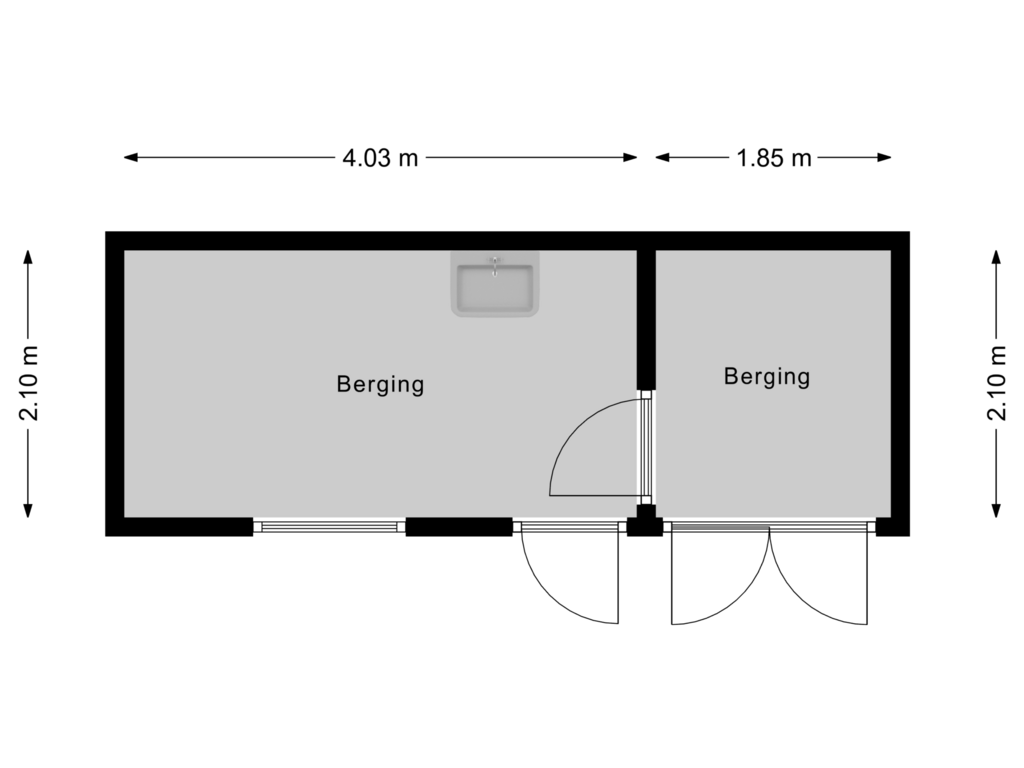 Bekijk plattegrond van Berging van Plutostraat 27