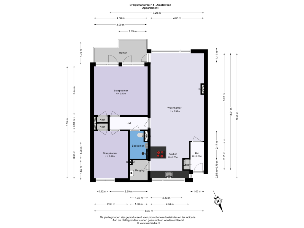 View floorplan of Appartement of Dr. Eykmanstraat 14