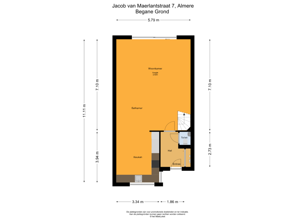 Bekijk plattegrond van Begane Grond van Jacob van Maerlantstraat 7