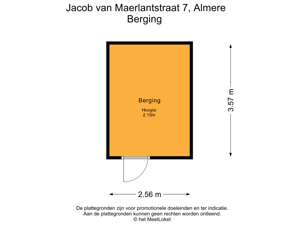 Bekijk plattegrond van Berging van Jacob van Maerlantstraat 7