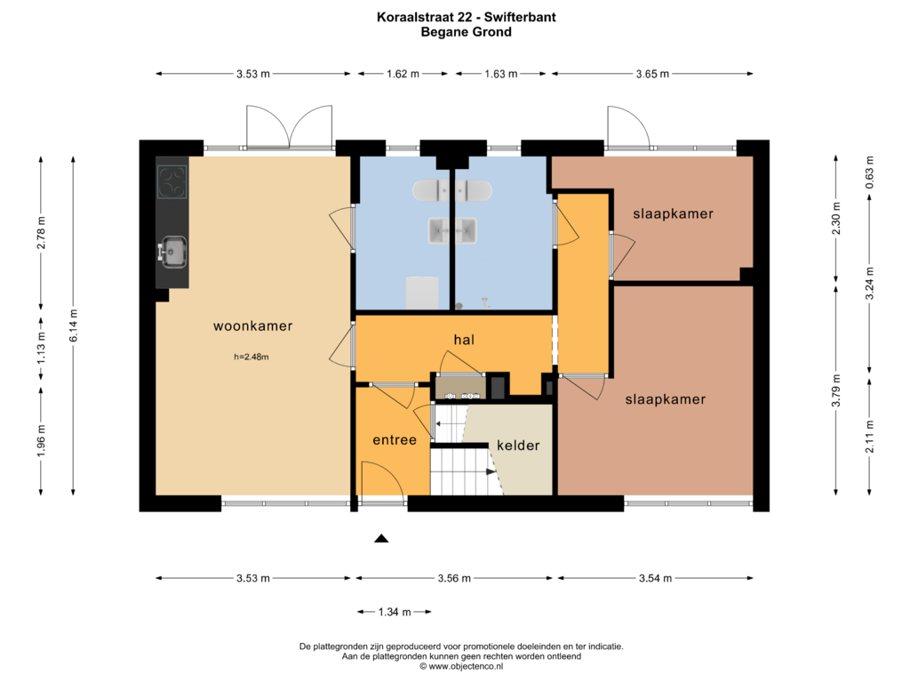 Bekijk plattegrond van BEGANE GROND van Koraalstraat 22