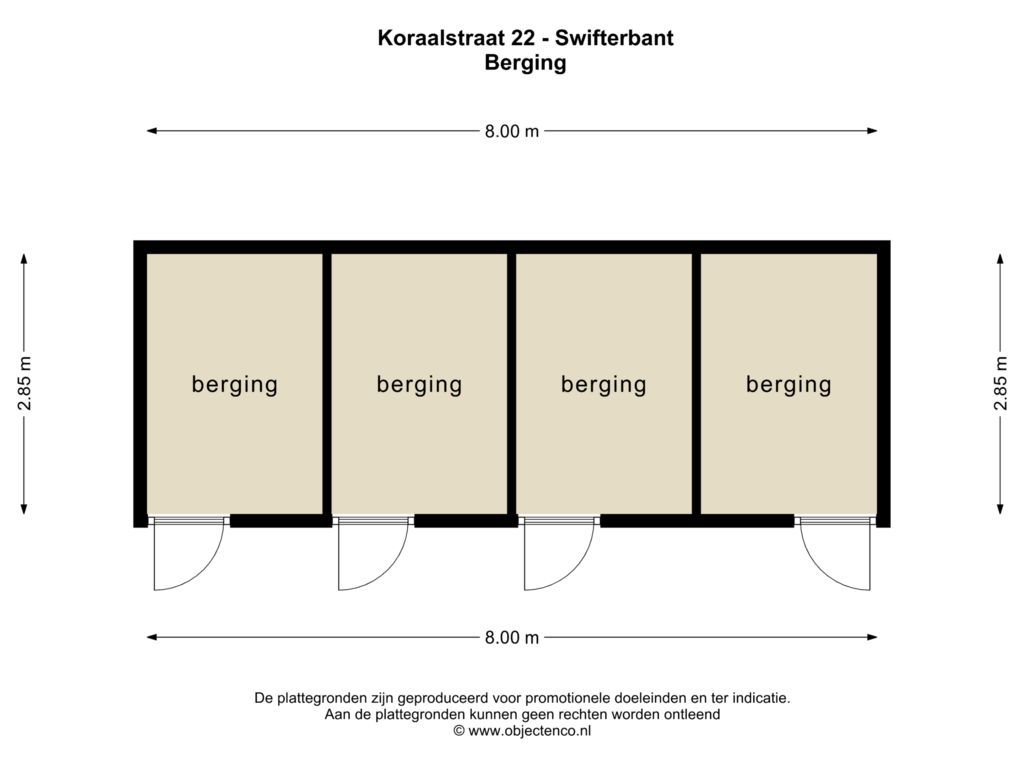 Bekijk plattegrond van BERGING van Koraalstraat 22