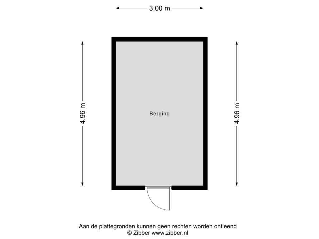 View floorplan of Berging 2 of Padje 1